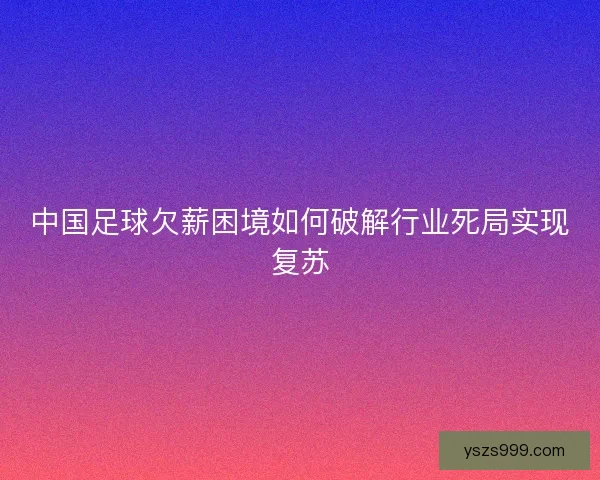 中国足球欠薪困境如何破解行业死局实现复苏